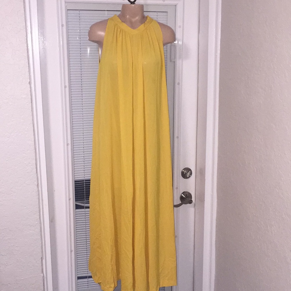 Vintage Chuck Howard yellow kaftan Dress O/s